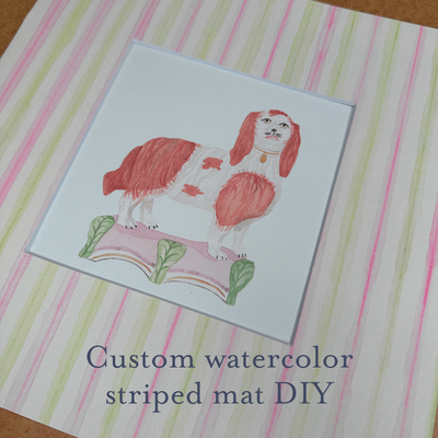 Custom Watercolor Striped Mat